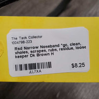 Rsd Narrow Noseband *gc, clean, xholes, scrapes, rubs, residue, loose keeper
