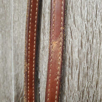 SoftWestern Headstall, Rawhide Buttons, Silver, Chicago Screws, Split Reins *vgc, clean, mnr scrapes, stains & chews, loose silver & stitching