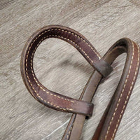 One Ear Double Leather Sof Headstall, Bit Snaps *vgc, clean, mnr rubs, film, stains, dents & scratches, xholes, mismatched? throat

