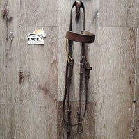 Flat Wide Soft Bridle *N0 Noseband, gc, older, clean, stretched & loose keepers, stain
