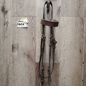 Flat Wide Soft Bridle *N0 Noseband, gc, older, clean, stretched & loose keepers, stain
