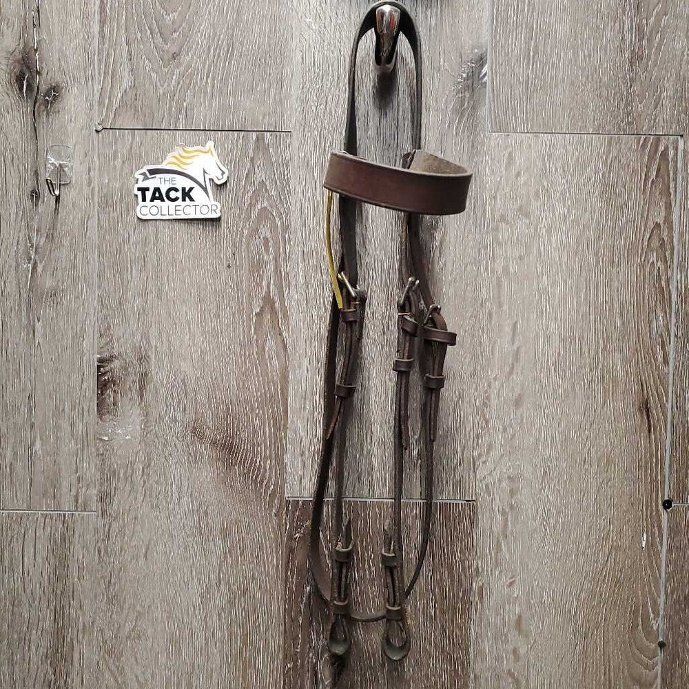 Flat Wide Soft Bridle *N0 Noseband, gc, older, clean, stretched & loose keepers, stain