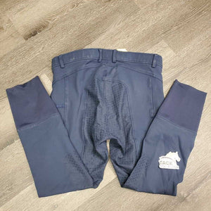 Sticky Full Seat Breeches *gc/fair, faded, seam puckers, seat rubs, v.rubbed & undone stitching
