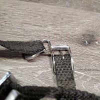 Light POW Spurs, Braided Nylon Spur Straps *gc, mnr dirt/residue, widened, scuffs, scratches

