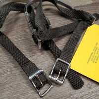 Light POW Spurs, Braided Nylon Spur Straps *gc, mnr dirt/residue, widened, scuffs, scratches
