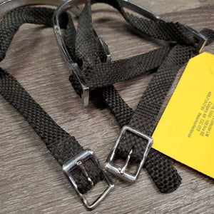 Light POW Spurs, Braided Nylon Spur Straps *gc, mnr dirt/residue, widened, scuffs, scratches