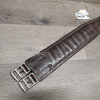 Padded Leather Girth, 1x els *fair, repaired, rubs, faded, undone stitching, gunky?glue?melted, hairy, ridges, paint, curled/hard edge
