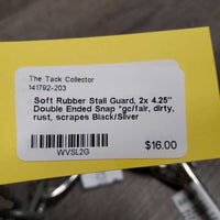 Soft Rubber Stall Guard, 2x 4.25" Double Ended Snap *gc/fair, dirty, rust, scrapes
