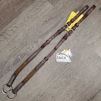 2 Piece Adjustable Leather & Elastic Running Martingale Attachment *gc, rubs, edge scrapes, mnr stretched & stained elastic