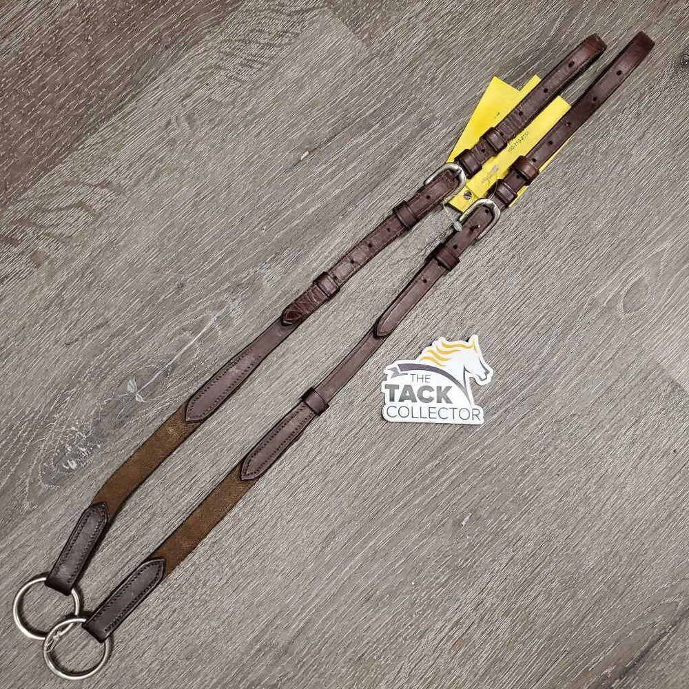 2 Piece Adjustable Leather & Elastic Running Martingale Attachment *gc, rubs, edge scrapes, mnr stretched & stained elastic
