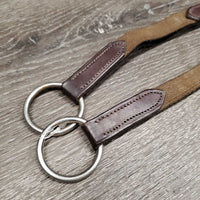 2 Piece Adjustable Leather & Elastic Running Martingale Attachment *gc, rubs, edge scrapes, mnr stretched & stained elastic