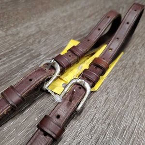 2 Piece Adjustable Leather & Elastic Running Martingale Attachment *gc, rubs, edge scrapes, mnr stretched & stained elastic