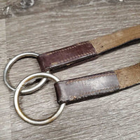 2 Piece Adjustable Leather & Elastic Running Martingale Attachment *gc, rubs, edge scrapes, mnr stretched & stained elastic
