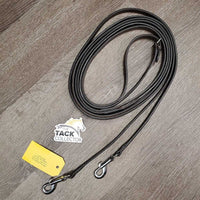 Flat Leather Draw Reins, snaps *xc/like new, clean, mnr scraped edges
