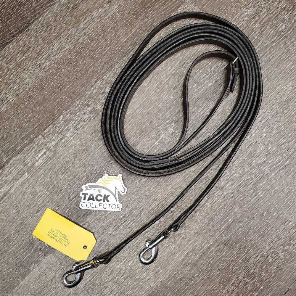 Flat Leather Draw Reins, snaps *xc/like new, clean, mnr scraped edges