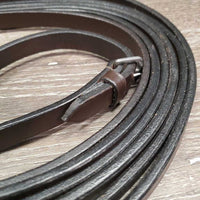 Flat Leather Draw Reins, snaps *xc/like new, clean, mnr scraped edges
