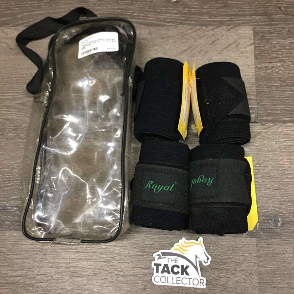 4 Stretchy Elastic Exercise Leg Wraps, bag *xc, mnr dirty