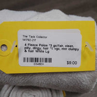 4 Fleece Polos *3 gc/fair, clean, pilly, dingy, hair *1: vgc, mnr clumpy & hair
