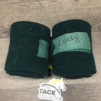 2 Fleece Polos *gc, clean, clumpy, hairy, marker, older
