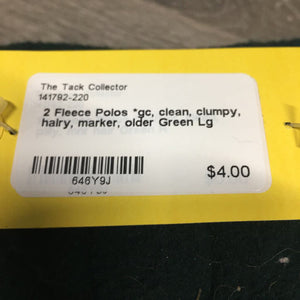 2 Fleece Polos *gc, clean, clumpy, hairy, marker, older