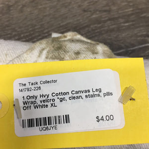 1 Only Hvy Cotton Canvas Leg Wrap, velcro *gc, clean, stains, pills