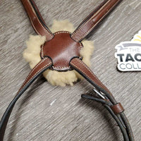 Rsd FS Figure 8 Noseband, Sheepskin *vgc, clean, rubs, faded spots, stiff, mnr residue, stains & dents, creases
