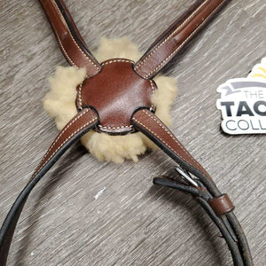Rsd FS Figure 8 Noseband, Sheepskin *vgc, clean, rubs, faded spots, stiff, mnr residue, stains & dents, creases