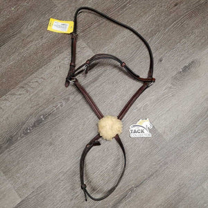 Rsd FS Figure 8 Noseband, Sheepskin *vgc, clean, rubs, faded spots, stiff, mnr residue, stains & dents, creases