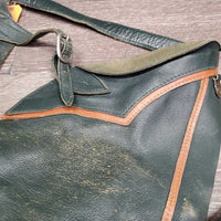 Pr Full Smooth Leather Chaps *gc/fair, v.rubbed, threads, older, scrapes, curled top edge, thin spots, ADJUSTED/taken in
