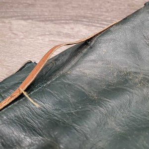 Pr Full Smooth Leather Chaps *gc/fair, v.rubbed, threads, older, scrapes, curled top edge, thin spots, ADJUSTED/taken in