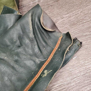 Pr Full Smooth Leather Chaps *gc/fair, v.rubbed, threads, older, scrapes, curled top edge, thin spots, ADJUSTED/taken in