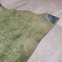 Pr Full Smooth Leather Chaps *gc/fair, v.rubbed, threads, older, scrapes, curled top edge, thin spots, ADJUSTED/taken in
