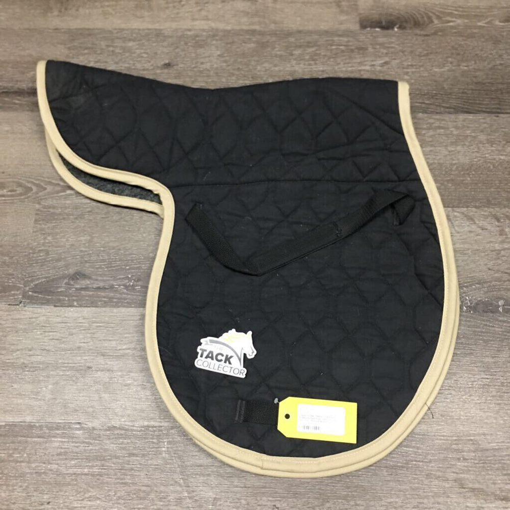 Fleece Lined Quilt Fitted Saddle Pad, tabs *xc, mnr dirt, hair, threads