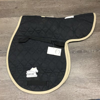 Fleece Lined Quilt Fitted Saddle Pad, tabs *xc, mnr dirt, hair, threads
