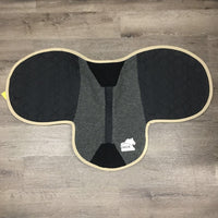 Fleece Lined Quilt Fitted Saddle Pad, tabs *xc, mnr dirt, hair, threads
