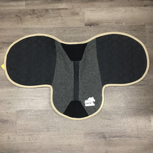Fleece Lined Quilt Fitted Saddle Pad, tabs *xc, mnr dirt, hair, threads
