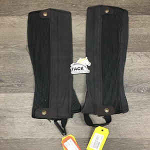 MicroSuede Half Chaps, Zips, snaps *vgc/gc, threads, clean, rubs, mnr stains, discolored