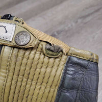 Pr Leather Half Chaps *gc/fair, older, rubs, faded, undone stitching, rusty, stains, dirty