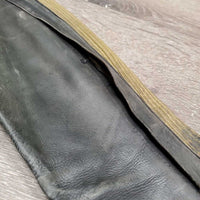 Pr Leather Half Chaps *gc/fair, older, rubs, faded, undone stitching, rusty, stains, dirty
