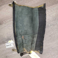 Pr Leather Half Chaps *gc/fair, older, rubs, faded, undone stitching, rusty, stains, dirty
