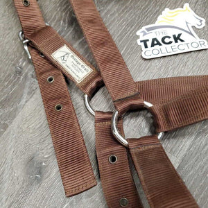 Flat Nylon Lungeing Cavesson, Nutcracker *gc, older, stains, dirt, mnr rust