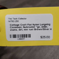 Flat Nylon Lungeing Cavesson, Nutcracker *gc, older, stains, dirt, mnr rust
