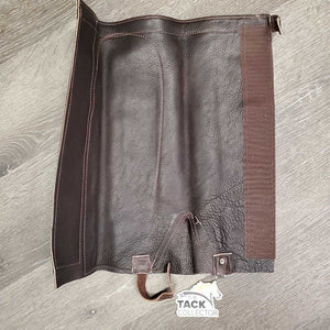 Thick Suede Half Chaps, velcro, velcro top, buckle bottom *xc, mnr rubs, hair & shavings?, older