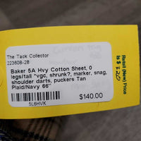Hvy Cotton Sheet, 0 legs/tail *vgc, shrunk?, marker, snag, shoulder darts, puckers
