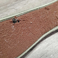 Memory Foam Girth, x2 els, D Ring *fair, clean, v.frayed & rubbed, pilly & holey edges, rips, faded
