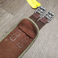 Memory Foam Girth, x2 els, D Ring *fair, clean, v.frayed & rubbed, pilly & holey edges, rips, faded