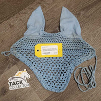 Crochet Ear Bonnet Fly Veil, piping, string *gc, curled, stains, discolored?
