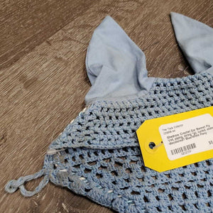 Crochet Ear Bonnet Fly Veil, piping, string *gc, curled, stains, discolored?