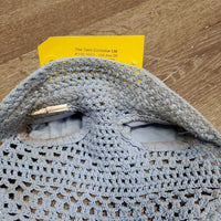 Crochet Ear Bonnet Fly Veil, piping, string *gc, curled, stains, discolored?
