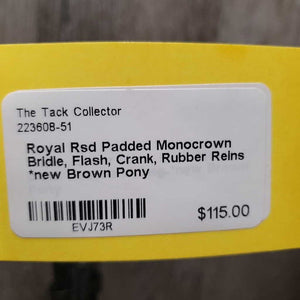 Rsd Padded Monocrown Bridle, Flash, Crank, Rubber Reins *new